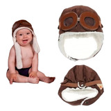 Touca Piloto Bebe Aviador Gorro Pronta Entrega Forrada