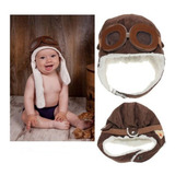 Touca Piloto Bebe Aviador Gorro Pronta