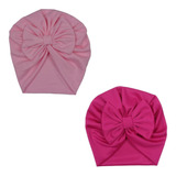 Touca Turbante Laço Bebê Menina Kit 2 Peças Cores Sortidas