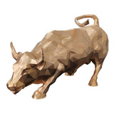 Touro Wall Street Decorativo - Ouro 12,5cm
