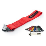 Tow Strap Hook Cinta Para Reboque Fita Esportiva Engate Cor Vermelho