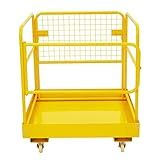 Towallmark Gaiola De Segurança Para Empilhadeira 91 44 Cm X 91 44 Cm Plataforma De Trabalho De Empilhadeira Dobrável Resistente Capacidade De 544 Kg Com 4 Rodas Universais Para A Maioria Dos Trabalhos Aéreos
