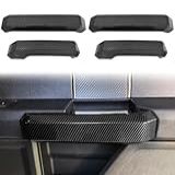 Toworldit 4 Peças Conjunto ABS Fibra De Carbono Interior Guarnição Da Tampa Da Maçaneta Compatível Com Ford F150 2015 2020 Fibra De Carbono Preta 