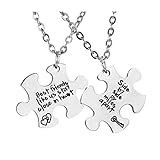 Toyandona 1 Conjunto De Colares Best Friends Side By Side Or Miles Apart Friendship Matching Puzzle Necklace Long Distance Relationship For Women Teenen Girls