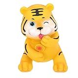TOYANDONA Cofrinho Tigre Organizador De Mesa De Couro Decoração De Mesa De Escritório Banco De Dinheiro Animal Meu Primeiro Banco De Dinheiro Enfeites Brinquedo Resina Área De Trabalho Filho