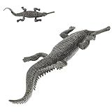 TOYANDONA Modelos De Decoração Simulação Estatuetas De Crocodilo Realistas Modelo De Crocodilo Artificial Figuras De Ação De Jacaré Pequena Estátua De Crocodilo Modelo Animal Falso