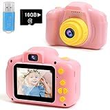 Toys For 4-6 Year Old Girls,kids Camera Compact For Child Little Hands, Smooth Shape Toddler Selfie Camera,best Birthday Gifts For 4 5 6 7 8 9 Year Old Girls With 16gb Memory Card By Rindol