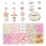 Toyvian 1 Conjunto Kit De Material De Miçangas Kit De Fabricação De Frisadas Suprimentos Para Fazer Joias Diy Pingente De Contas Ornamento De Miçangas Charme Liga Garota