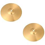 Toyvian 2 Peças 8 Pratos De Guitarra Baixo Acessórios De Percussão Tambor Instrumento De Percussão Prato Pratos Eletrônicos Tambor Pratos De Latão Percussor Hi Hat Címbalo Vintage Criança