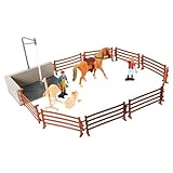 Toyvian 5 Conjuntos De Simulação Fazenda Rancho Crianças Cérebro Brinquedo Estatuetas De Cavalo Em Miniatura Animais De Fazenda Celeiro Cercas Figuras De Fazenda