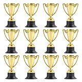 Toyvian Mini Troféus  10 12 Pacote Com 24 Mini Taças De Troféu  Troféus Dourados De Plástico Para Lembrancinhas De Festa  Recompensas Escolares De Sala De Aula Para Crianças  Adereços De Prêmios De