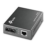 TP Link Conversor De Mídia De Fibra Gigabit SFP Para RJ45 Conversor De Fibra Para Ethernet 10 100 1000Mbps Porta RJ45 Para Fibra Multimodo 1000Base SX MC200cm Preto