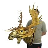 TRABEATOGA Troféu De Cabeça De Alce Em Tamanho Real Decoração De Parede Decoração De Parede Decoração De Parede Criativa Animal Escultura De Parede Falsa Decoração De Casa 90 Cm L X 91 Cm A