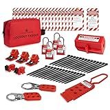 TRADESAFE Kit De Identificação De Bloqueio Elétrico Hasps Grampo E Bloqueios De Disjuntores Multipolares Universais Etiquetas Loto Bloqueio De Plugue Conjunto De Travas Loto 1 Chave Por Trava