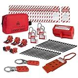 TRADESAFE Kit De Identificação De Bloqueio Elétrico Hasps Grampo E Bloqueios De Disjuntores Multipolares Universais Etiquetas Loto Bloqueio De Plugue Conjunto De Travas Loto 2 Chaves Por Trava