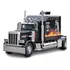 Trailer Peterbilt 389 1/24 Com Luz Sonora Kingstoys, Cor Preta
