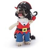 Traje Bonito Do Animal De Estimação Do Pirata Roupa Macia E Confortável Do Cosplay Para O Natal Dia Das Bruxas Traje Engraçado Do Pirata Do Cão Com Chapéu XL 