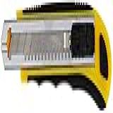 Tramontina 43390308 Estilete Retrátil 6 Corpo Dupla Injeção 8 Laminas De Aço Especial Botão Trava Da Lamina Amarelo