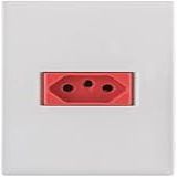 Tramontina Conjunto 4x2 Com 1 Tomada 2P T Liz 20 A 250 V Branco E Vermelho