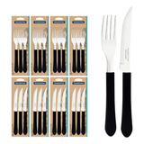 Tramontina Kit Restaurante 24 Talheres Garfo Faca Com Serra Buffet Cozinha Talher Mesa Jantar Almoço