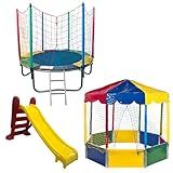 Trampolim Cama Elástica Pula Pula 1-83m - Piscina De Bolinhas 2-00m Oitavada Picadeiro - Escorregador Médio