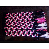 Trança Pra Capacete Rosa Pink Branc E Preto Par 35 Cm Arlequ