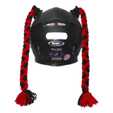 Tranças Para Capacete Feminino Vermelho Fixa 3m