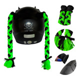 Tranças Para Capacete Verde Kawasaki