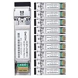 Transceptor De Rede Módulo De Fibra SFP 10 Unidades De Modo único 10G LR SM1310nm 10 Km LC Duplex Para Switch Roteador Firewall Placa De Rede Conversor De Mídia Etc