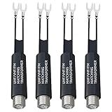 Transformador Correspondente 4 Pacotes De Adaptador Conversor De 75 Ohm A 300 Ohm UHF VHF FM Banhado A Níquel Com Tomada Fêmea Tipo F Para Antena De TV A Cabo De Rádio