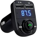 Transmissor FM Bluetooth Para Carro 2 Portas USB 3 1A 1A Display LED MP3 Rádio Preto