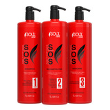 Tratamento Capilar Profissional Sos Soul Care Reconstrução Cauterização E Hidratação 3 Litros Shampoo Reconstrutor Mascara