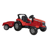 Trator Big Massey Ferguson Vermelho Elétrico Caçamba Biemme