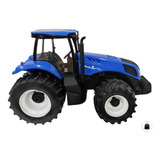 Trator Brinquedo Miniatura New Holland T8 Agriculture Usual Cor Azul escuro