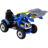 Trator Carrinho Bateria 12v Escavadeira Infantil Criança Bel Cor Azul