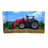 Trator Com Pá Na Frente 10 Cm Burago Farm Massey Ferguson 87