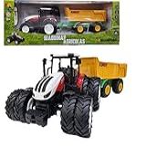 Trator Controle Remoto Carreta Basculante 1 24 CKS Toys CP166191 Cor Vermelho