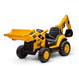 Trator Elétrico 12v Infantil Retroescavadeira Caterpillar