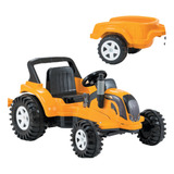Trator Eletrico Big Valtra Amarelo Com Caçamba 12v Biemme