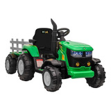 Trator Elétrico Infantil Carro Criança 12v Verde Caçamba Ré