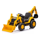 Trator Elétrico Infantil Retroescavadeira Caterpilar Unitoys Cor Amarelo Voltagem Do Carregador 110v 220v