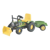Trator Farmer Infantil Com Pedal Pá Caçamba Removível Biemme Verde escuro