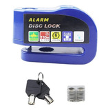 Trava Cadeado De Freio Disco Alarme Sonoro Para Moto Scooter Cor Azul