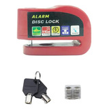 Trava Cadeado De Freio Disco Alarme Sonoro Para Moto Scooter Cor Vermelho