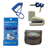 Trava Cadeado Disco Cabo bolsa Pino C 5 5mm Prata Maxtrava