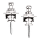 Trava De Correia Strap Lock Para Guitarra Violão Cromado