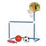 Trave 2 Em 1 Futebol Basquete Infantil 2 Bola Bomba Dmt 5936