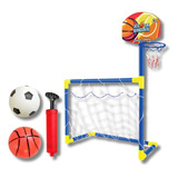 Trave Futebol Golzinho Infantil Mini Cesta Basquete Bola 2x1