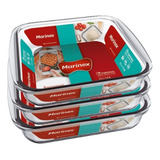 Travessa Assadeira Lasanheira 1 1l Quadrada Marinex 3 Un