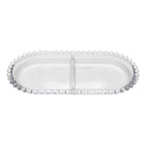 Travessa Bandeja Porta Doce Prato Cristal Pearl Café